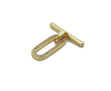 CZ Paperclip Toggle Gold Clasp, sku#LX185