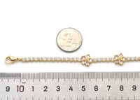 Pink Flower Gold Tennis Necklace Bracelet,sku#JL165