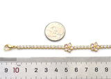 Pink Flower Gold Tennis Necklace Bracelet,sku#JL165