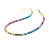 Colorful Rainbow Beads Chain Necklace Bracelet, sku#EF515