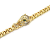 CZ Leopard Pather Head Chain Bracelet, Sku#JL167