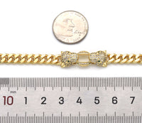 CZ Leopard Head Gold Bracelet, Sku#JL170