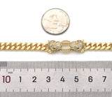 CZ Leopard Head Gold Bracelet, Sku#JL170