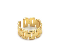 Gold Chain Link Adjustable Ring, Sku#LX188