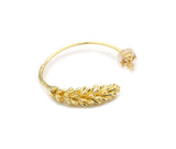 Gold Filled Wheat Flower Hoop Earrings, Sku#J384