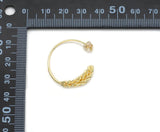 Gold Filled Wheat Flower Hoop Earrings, Sku#J384