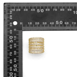 Gold Silver CZ Multilines Statement Adjustable Ring, Sku#LX379