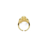 Gold Silver Filigree Flower Statement Ring, Sku#LX380