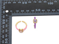 Thin Enamel Ring with Square Diamond Ring, Sku#X373