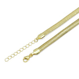 Thick Gold herringbone Necklace, Sku#LD513