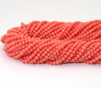 Pink Coral Round Smooth Beads, Sku#U1483