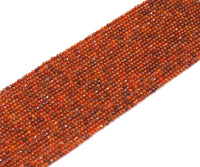 Dark Orange Cubic Zirconia Round Faceted Beads, 2mm/3mm/4mm. Sku#U1485