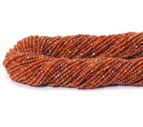 Dark Orange Cubic Zirconia Round Faceted Beads, 2mm/3mm/4mm. Sku#U1485