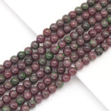 Genuine Red Green Garnet Round Smooth Beads, 6mm/8mm/10mm/12mm, Sku#U1715
