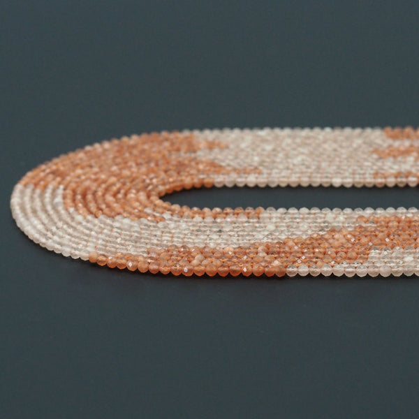 Orange Cat's Eye Round Faceted Beads, Sku#U1760