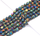 Orange Purple Blue Green Imperial Jasper Round Smooth Beads, 10mm, Sku#U1490