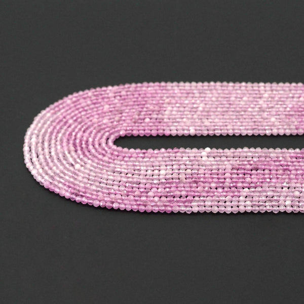 Pink Cat's Eye Round Faceted Beads, Sku#U1758