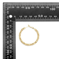 Gold Chip Beads Round Hoop Earrings, Sku#ZX135