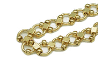 18K Gold Round Ball Diamond Link Chain by Yard, sku#E550