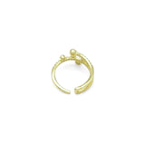 Gold CZ Enamel Evil Eye Adjustable Ring, Sku#Y861