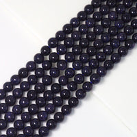 Blue Goldstone Round Smooth Beads, Sku#U1763