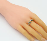 Gold Colorful CZ Diamond Adjustable Ring, Sku#LD375