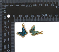 Sparkle Micro Pave CZ Butterfly Charm, Sku#Y771