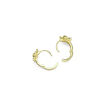 Gold Colorful CZ Flower Huggie Earrings, Sku#Y895