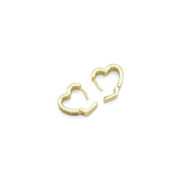Gold Clear Baguette CZ Heart Hoop Earrings, Sku#Y896
