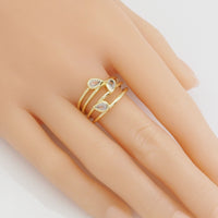 Clear Teardrop CZ Gold Multiline Ring, Sku#LX428