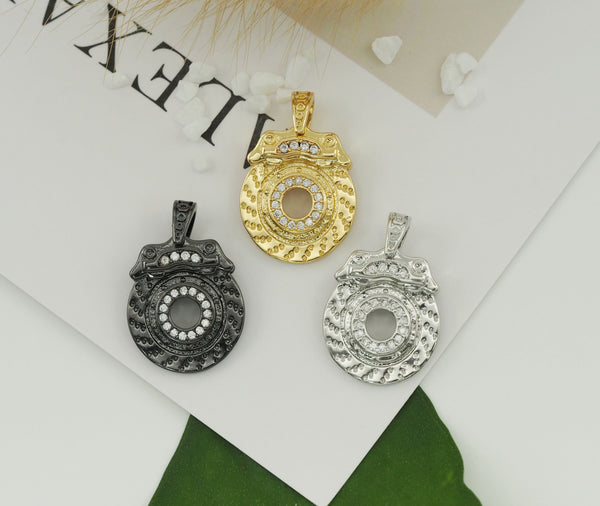 CZ Round Wheel Charm, Sku#Y671