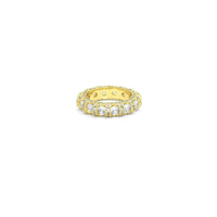 Gold Clear CZ Fixed size Round Band Ring, Sku#LX281