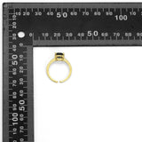 Gold Square Cobalt Clear CZ Adjustable Ring, Sku#LX283