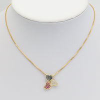 Triple Color CZ Heart Charm, Sku#LK865