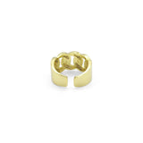 Thick Gold CZ Cuban Link Adjustable Ring, Sku#LK870