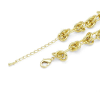 Flower Knotted Link Gold Bracelet Necklace, Sku#EF344