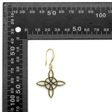 Gold Enamel Chinese Knot Dangle Earrings, Sku#EF348