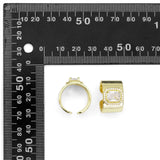 Thick Chunky Gold Rectangle CZ Band Ring, Sku#LK874