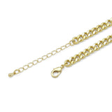 Gold Cuban Chain Leopard Head Connector Necklace, Sku#LD461