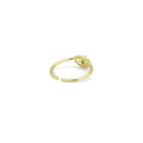 Thin Green CZ Knotted Heart Adjustable Ring, Sku#LK876