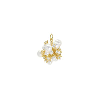 Gold CZ White Pearl Cluster Charm, Sku#Y809