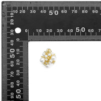 Gold CZ White Pearl Cluster Charm, Sku#Y809