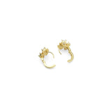 Cute Gold Butterfly CZ Hoop Earrings, Sku#Y811