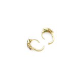 Gold Colorful Oval Square Round CZ Huggie Earrings, Sku#Y812