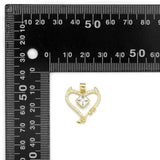Gold Diamond CZ Heart Charm, Sku#LK888