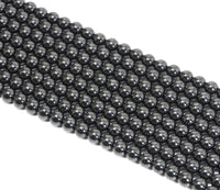 Genuine Magnetic Dark Gray Hematite Round Smooth Beads, 4mm/6mm/8mm, Sku#S152