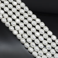 12x15mm White MOP Drum Shape Beads, Sku#T160