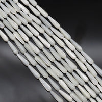 6x20mm Teardrop Whtie Mother of Pearl Beads, Sku#T166