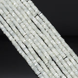 Smooth Rondelle White Mother of Pearl Beads, Sku#T172