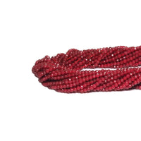 Ruby Jade Fine Cut Round Faceted Beads, 2mm/3mm/4mm, Sku#U1502